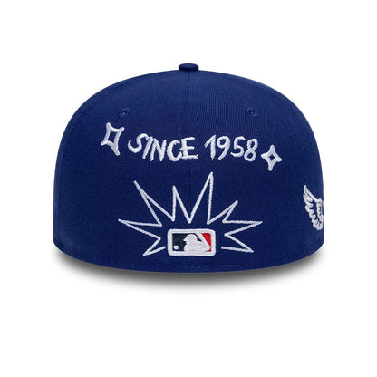 Pictured is this MLB Scribble LA Dodgers 59FIFTY Fitted cap in dark blue. 4
