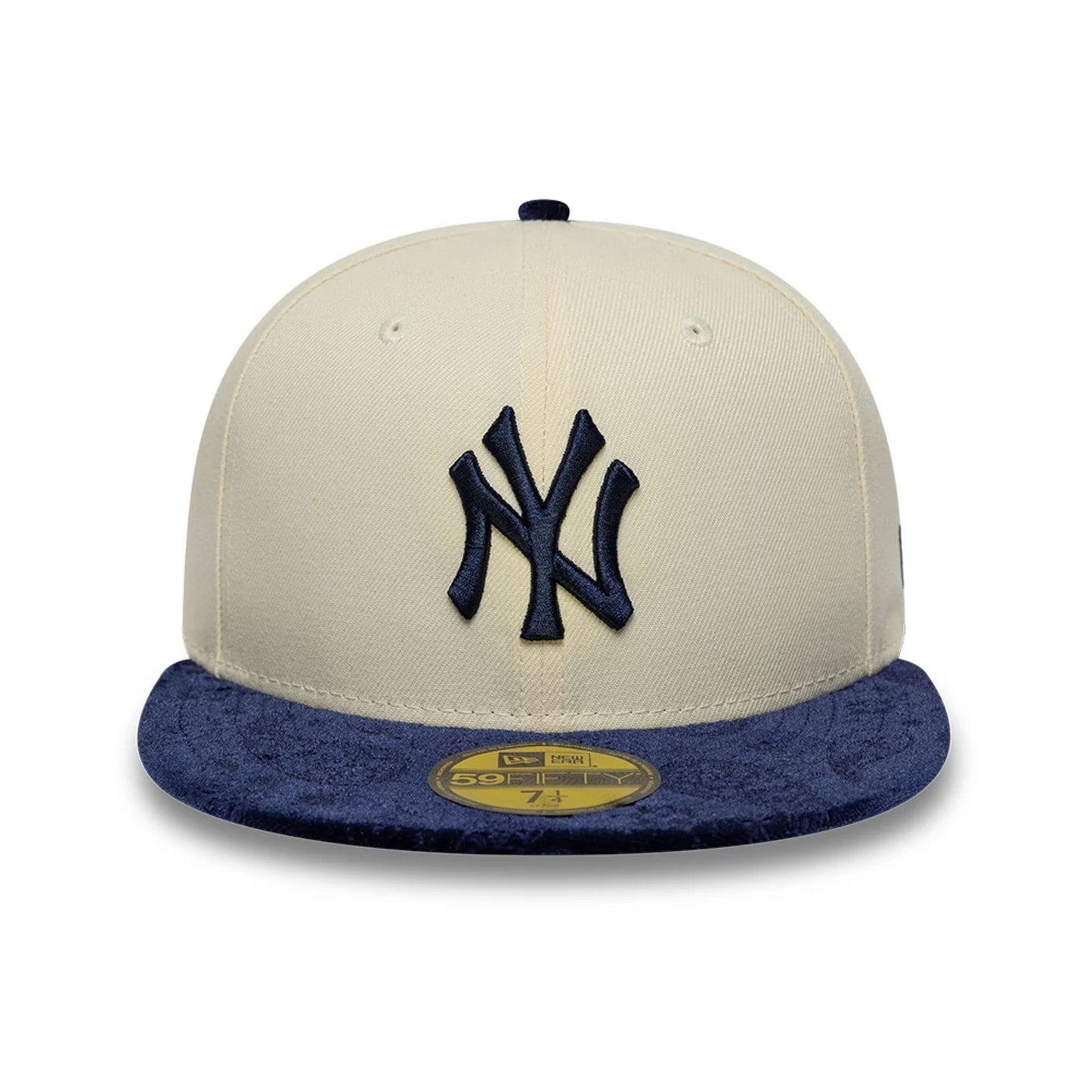 Pictured is this MLB Paisley Visor New York Yankees 59FIFTY Fitted cap in Cream. 3