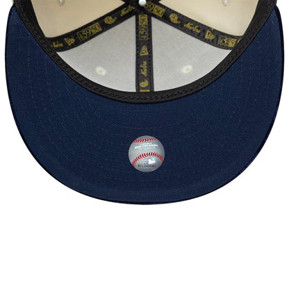 Pictured is this MLB Paisley Visor New York Yankees 59FIFTY Fitted cap in Cream. 3