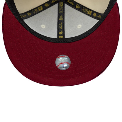 Pictured is this MLB Paisley Visor LA Dodgers 59FIFTY Fitted cap in Cream. 3