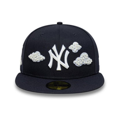 Pictured is this MLB Faux Pearl New York Yankees 59FIFTY Fitted cap in navy. 4