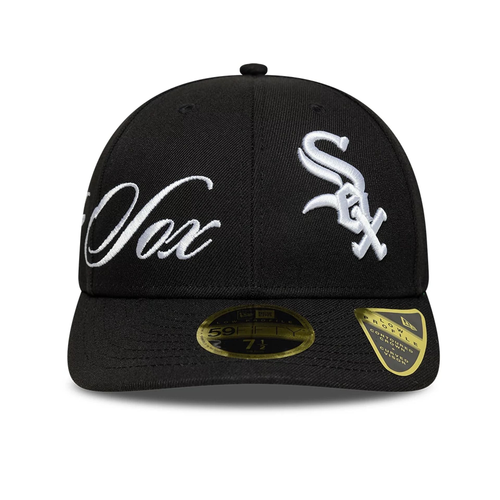 Pictured is this MLB Side Script Chicago White Sox Low Profile 59FIFTY Fitted cap in black. 3