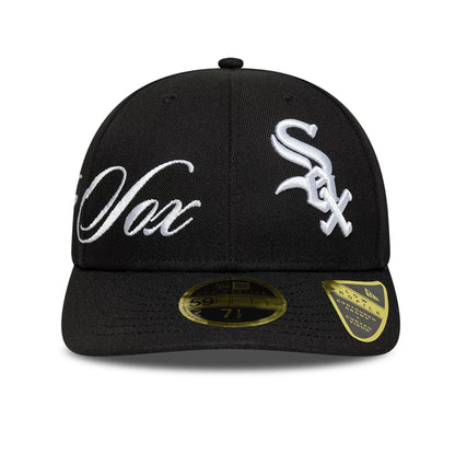 Pictured is this MLB Side Script Chicago White Sox Low Profile 59FIFTY Fitted cap in black. 3