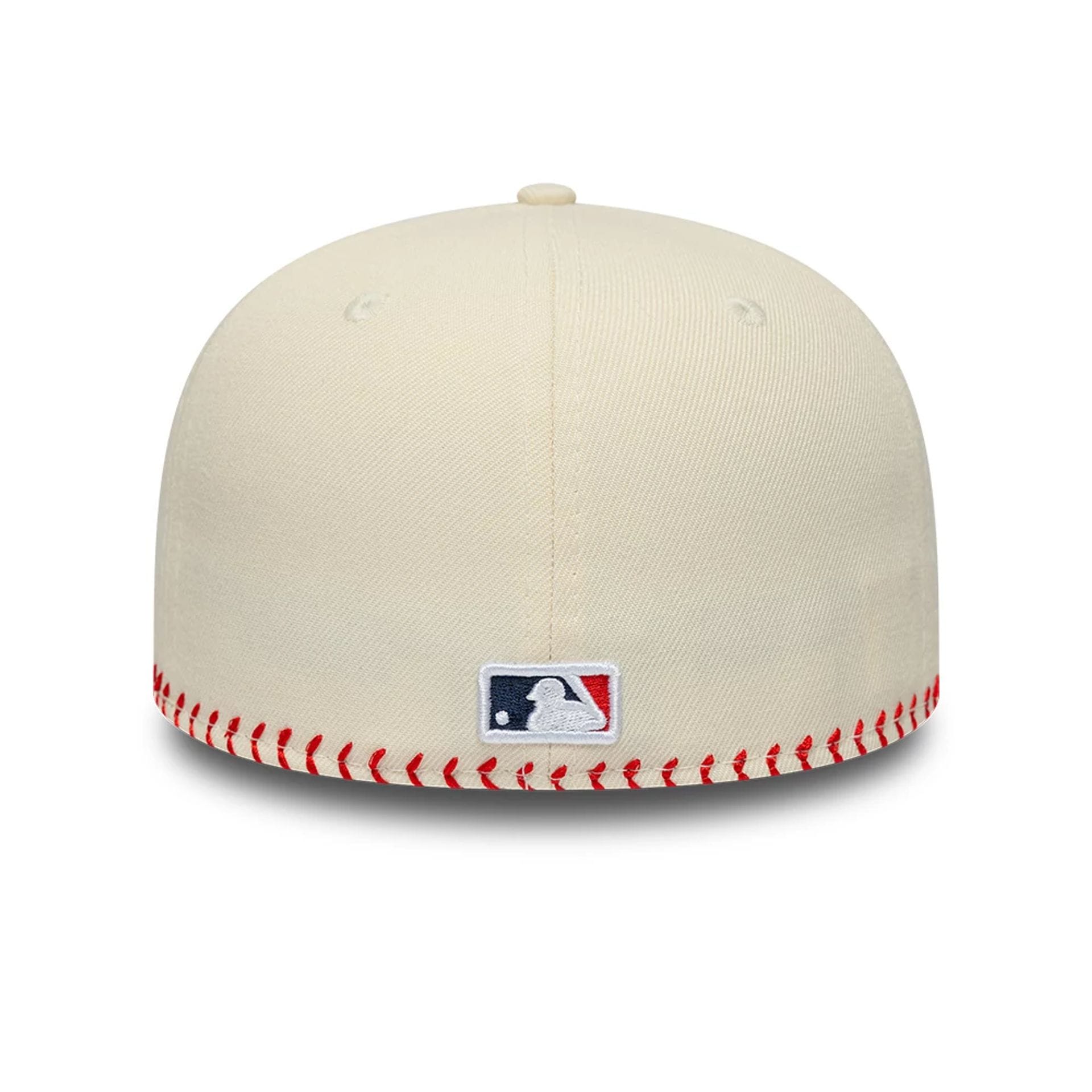 Pictured is this MLB Baseball Stitch Atlanta Braves Retro Crown 59FIFTY Fitted cap in Cream. 4