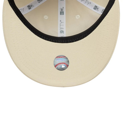 Pictured is this MLB Baseball Stitch Atlanta Braves Retro Crown 59FIFTY Fitted cap in Cream. 7