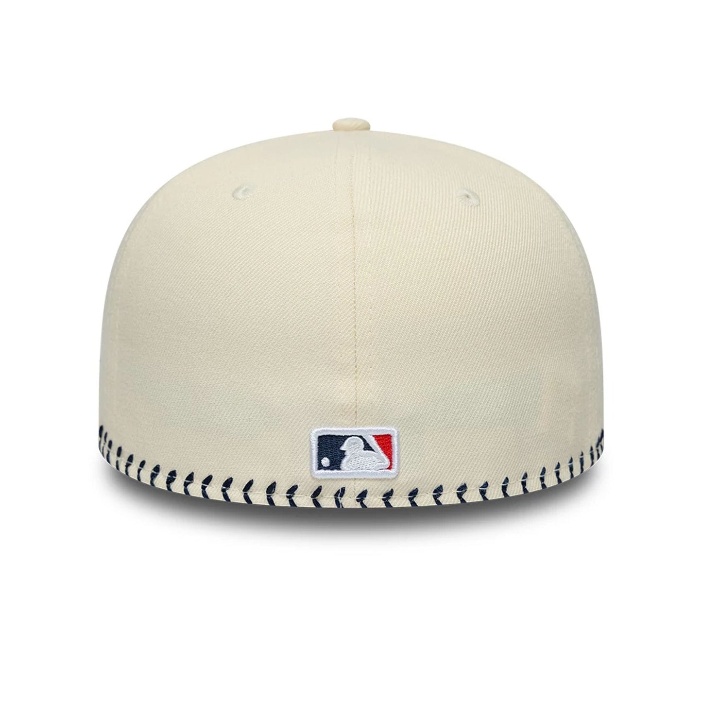 Pictured is this MLB Baseball Stitch New York Yankees Retro Crown 59FIFTY Fitted cap in Cream. 4