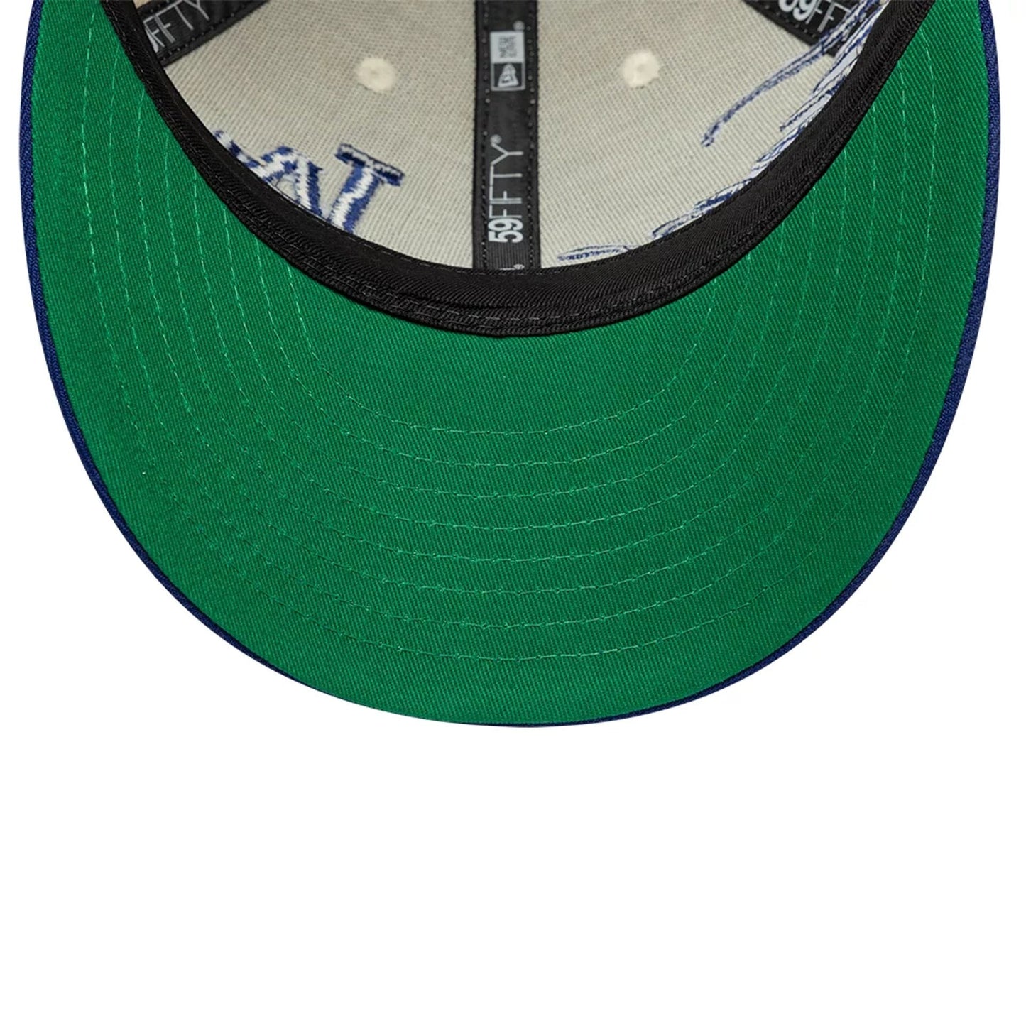 Pictured is this MLB Side Script LA Dodgers Low Profile 59FIFTY Fitted cap in Cream. 2