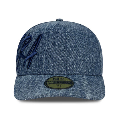 Pictured is this New Era Denim 59FORTY A-Frame Fitted cap in navy. 2