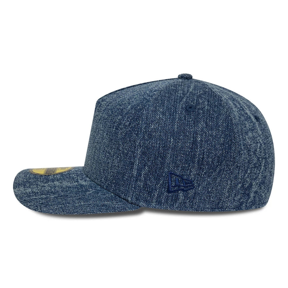 Pictured is this New Era Denim 59FORTY A-Frame Fitted cap in navy. 4