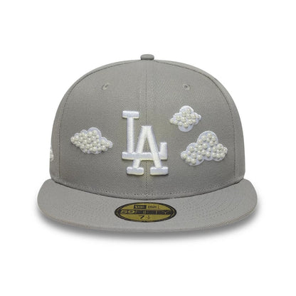 Pictured is this MLB Faux Pearl LA Dodgers 59FIFTY Fitted cap in grey. 2