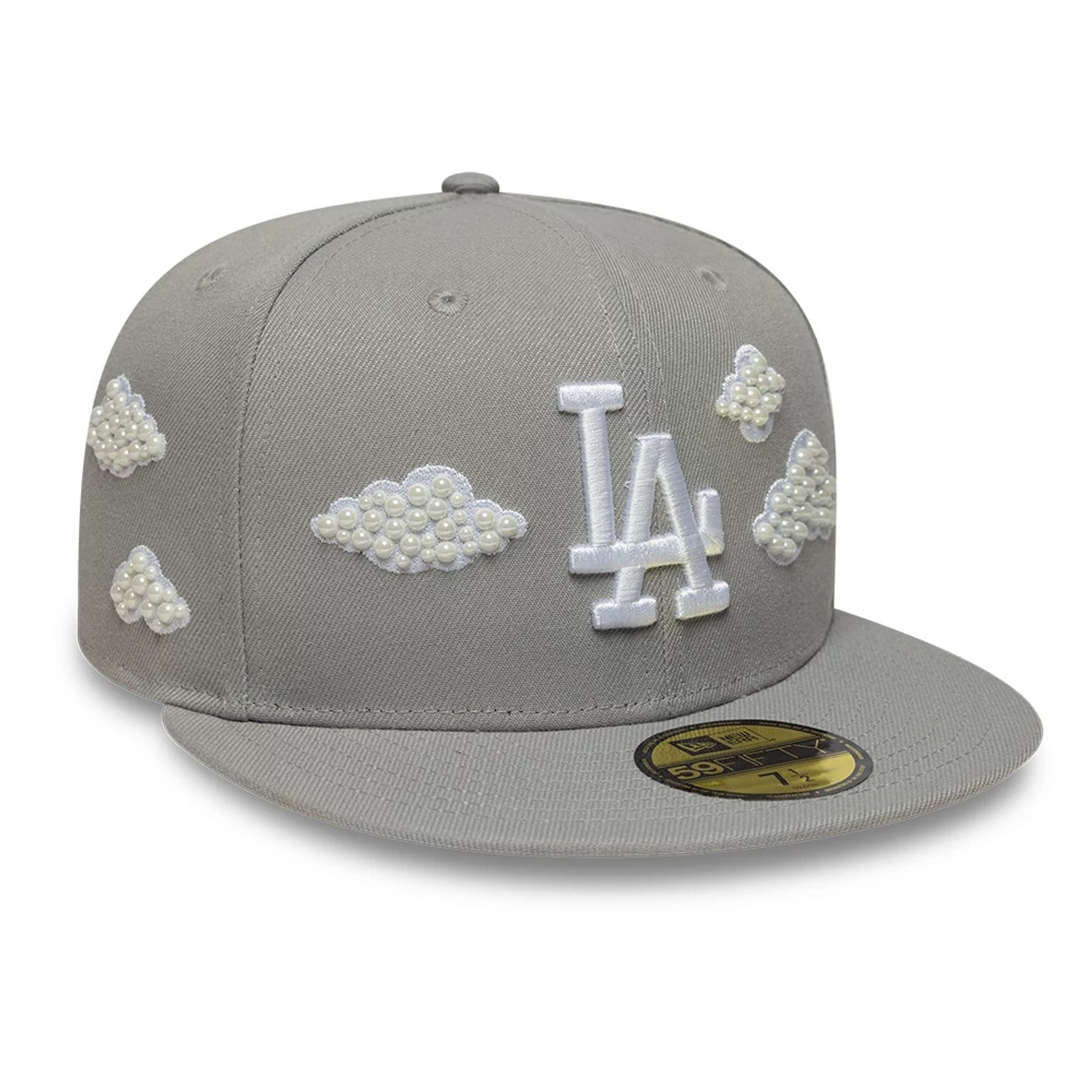 Pictured is this MLB Faux Pearl LA Dodgers 59FIFTY Fitted cap in grey. 4