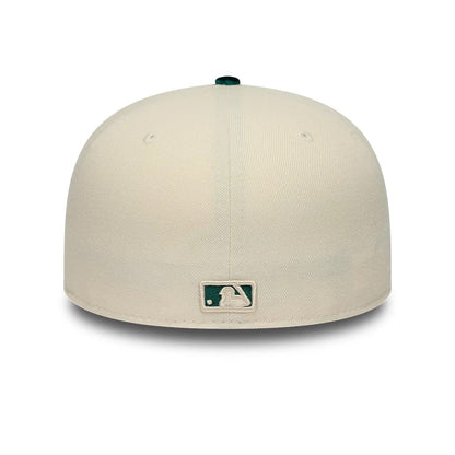 Pictured is this MLB Paisley Visor Athletics 59FIFTY Fitted cap in Cream. 6