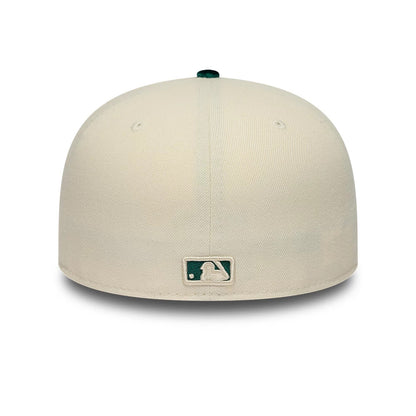 Pictured is this MLB Paisley Visor Athletics 59FIFTY Fitted cap in Cream. 6