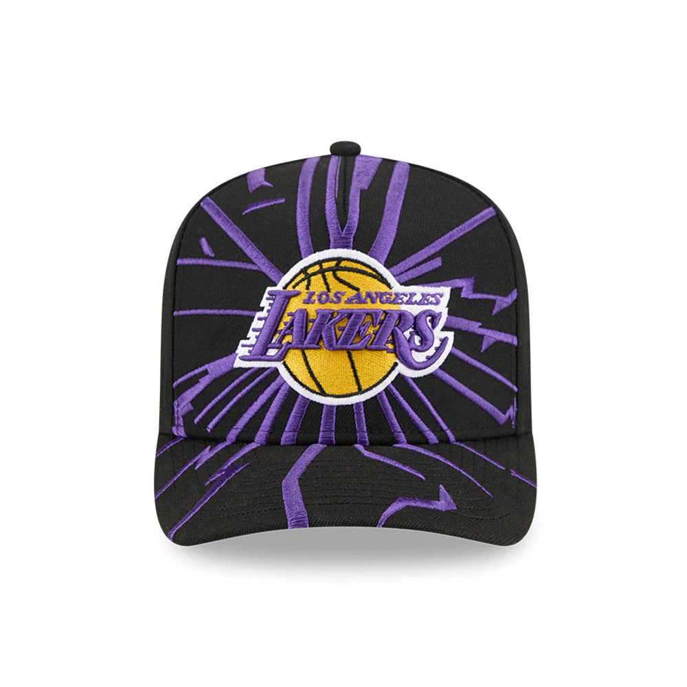 Pictured is this NBA Shattered LA Lakers 9FORTY A-Frame cap in black. 3