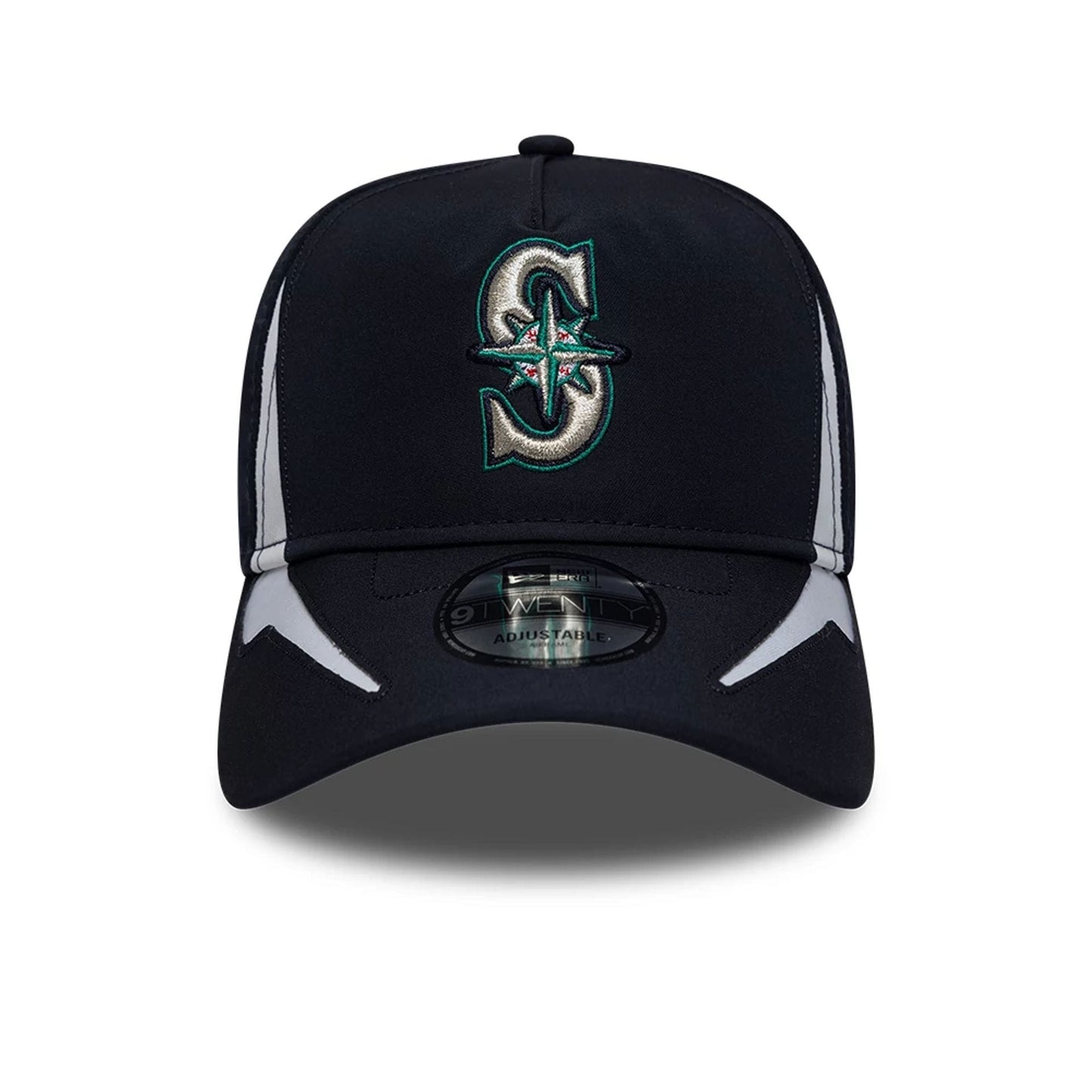 Pictured is this MLB Panel Seattle Mariners 9TWENTY A-Frame cap in navy. 3