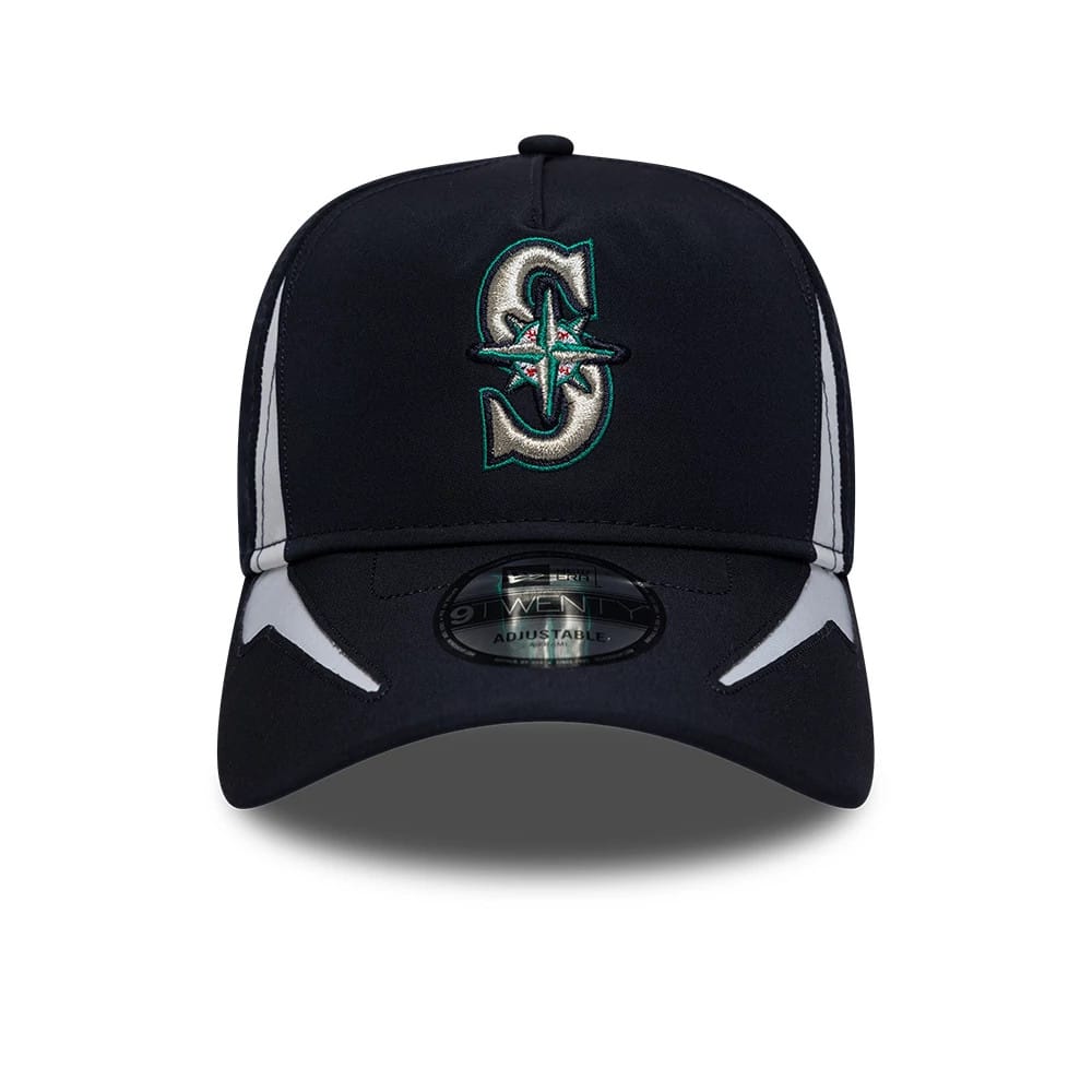 Pictured is this MLB Panel Seattle Mariners 9TWENTY A-Frame cap in navy. 3