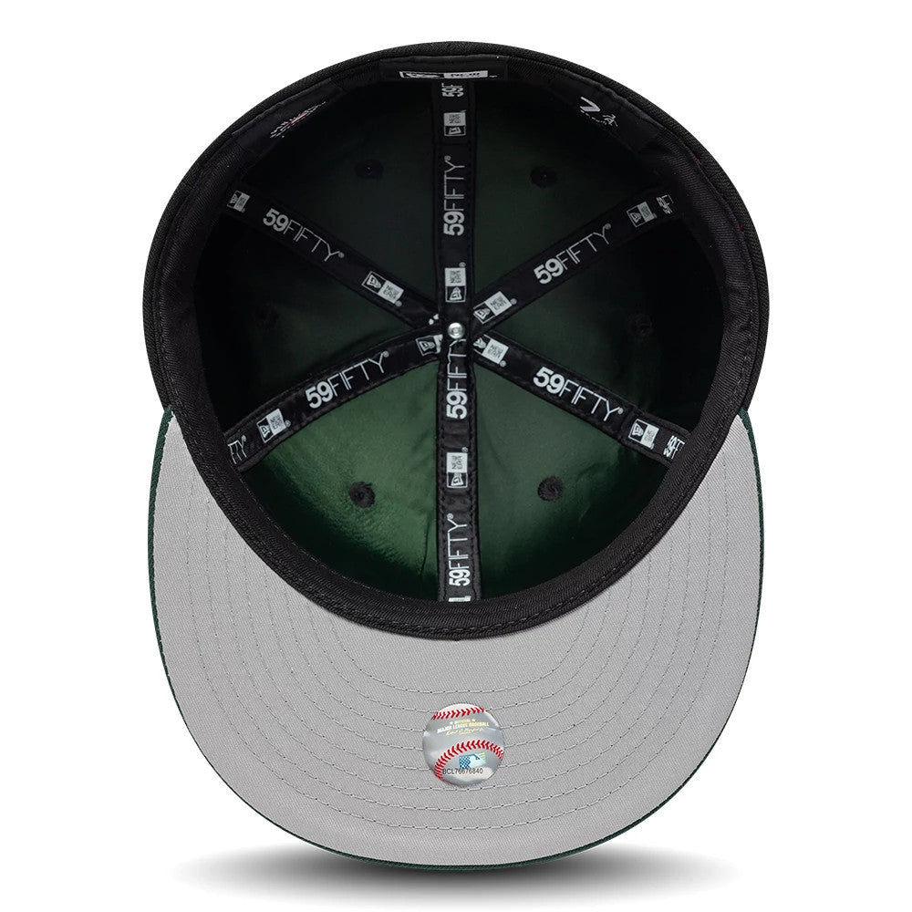 Pictured is this MLB Multi Logo Athletics 59FIFTY Fitted cap in black. 2