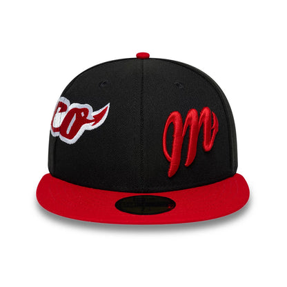 Pictured is this LMB Multi Logo Mexico Diablos 59FIFTY Fitted cap in black. 3