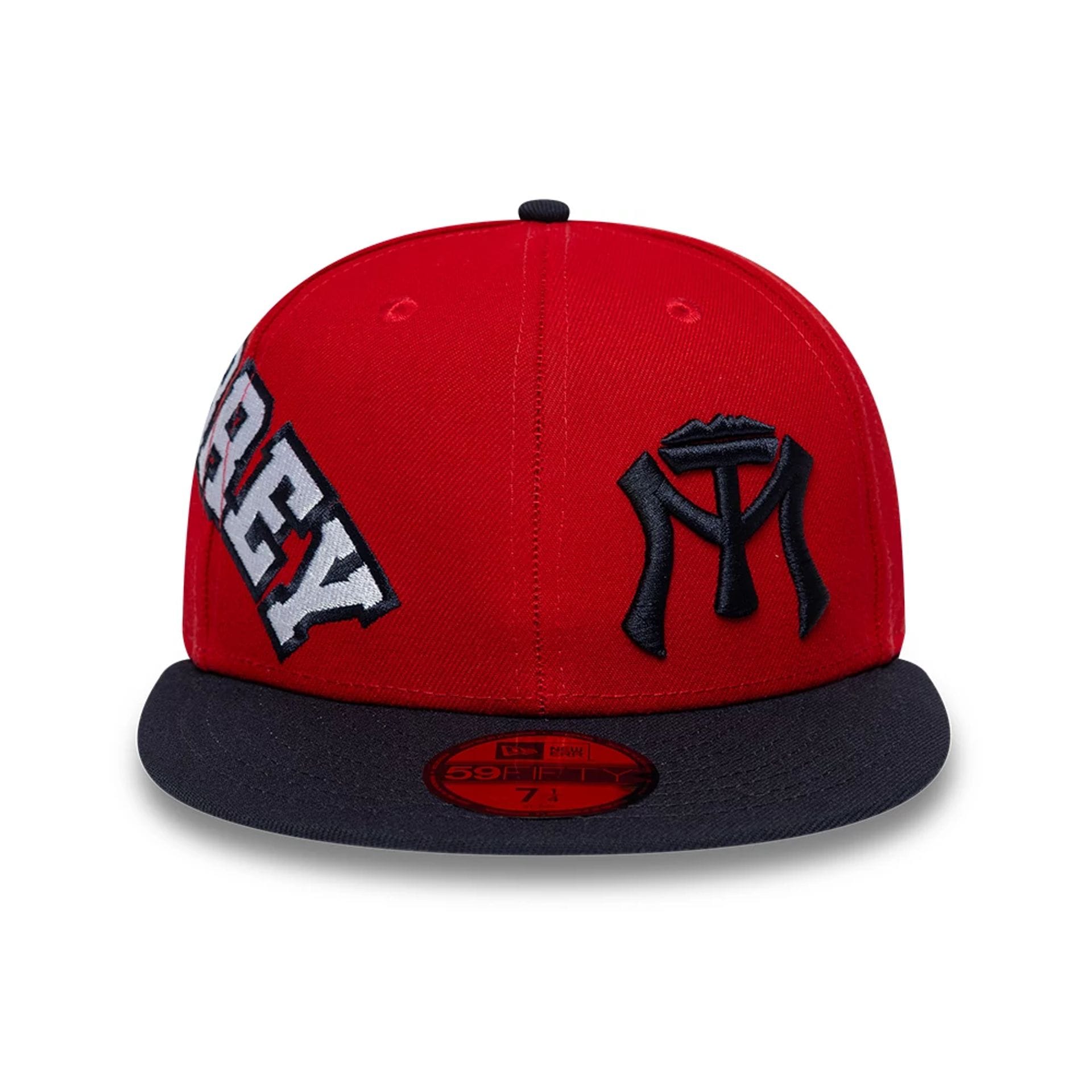 Pictured is this LMB Multi Logo Sultanes De Monterrey 59FIFTY Fitted cap in red. 3