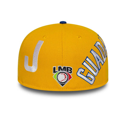 Pictured is this LMB Multi Logo Charros De Jalisco 59FIFTY Fitted cap in gold. 4