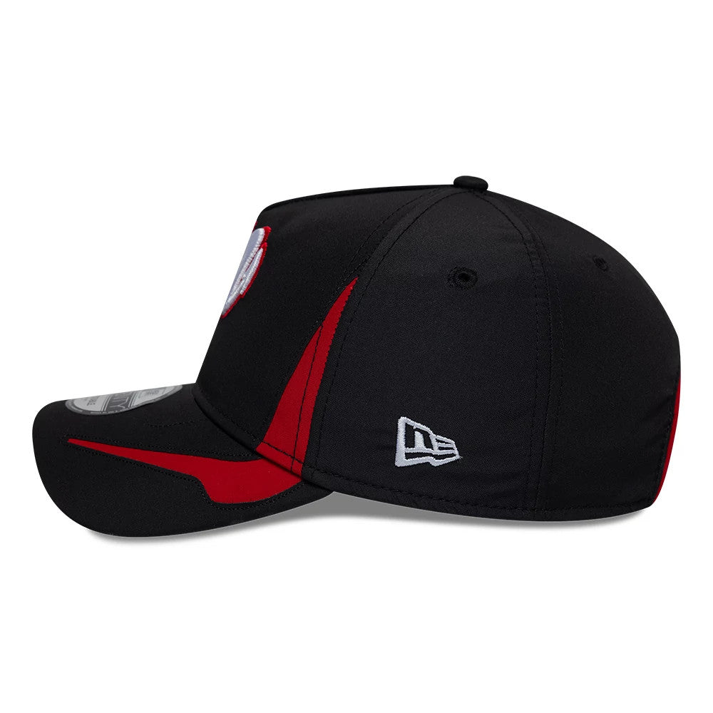 Pictured is this LMB Panel Mexico Diablos 9TWENTY A-Frame cap in black. 6