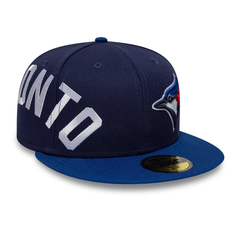 Pictured is this MLB Multi Logo Toronto Blue Jays 59FIFTY Fitted cap in navy. 1