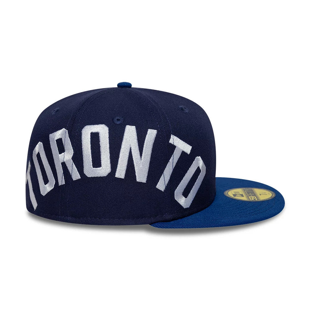 Pictured is this MLB Multi Logo Toronto Blue Jays 59FIFTY Fitted cap in navy. 6