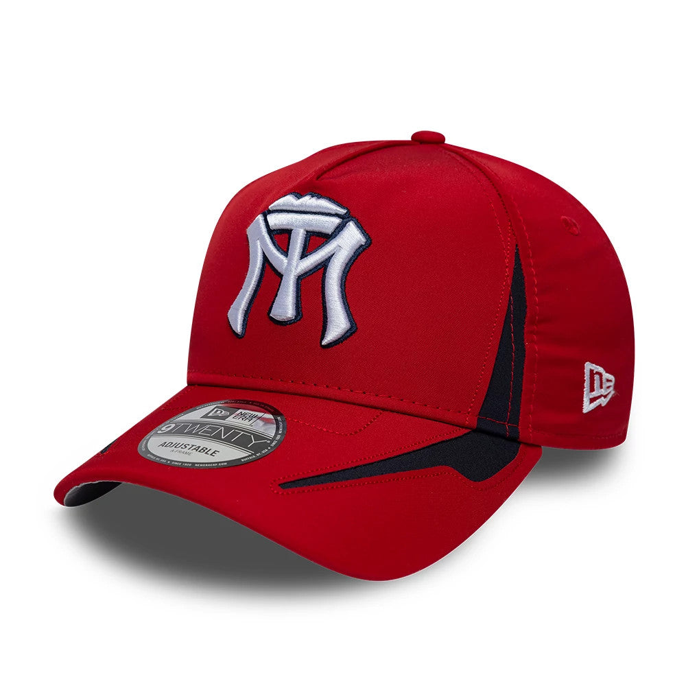 Pictured is this LMB Panel Sultanes De Monterrey 9TWENTY A-Frame cap in red. 1