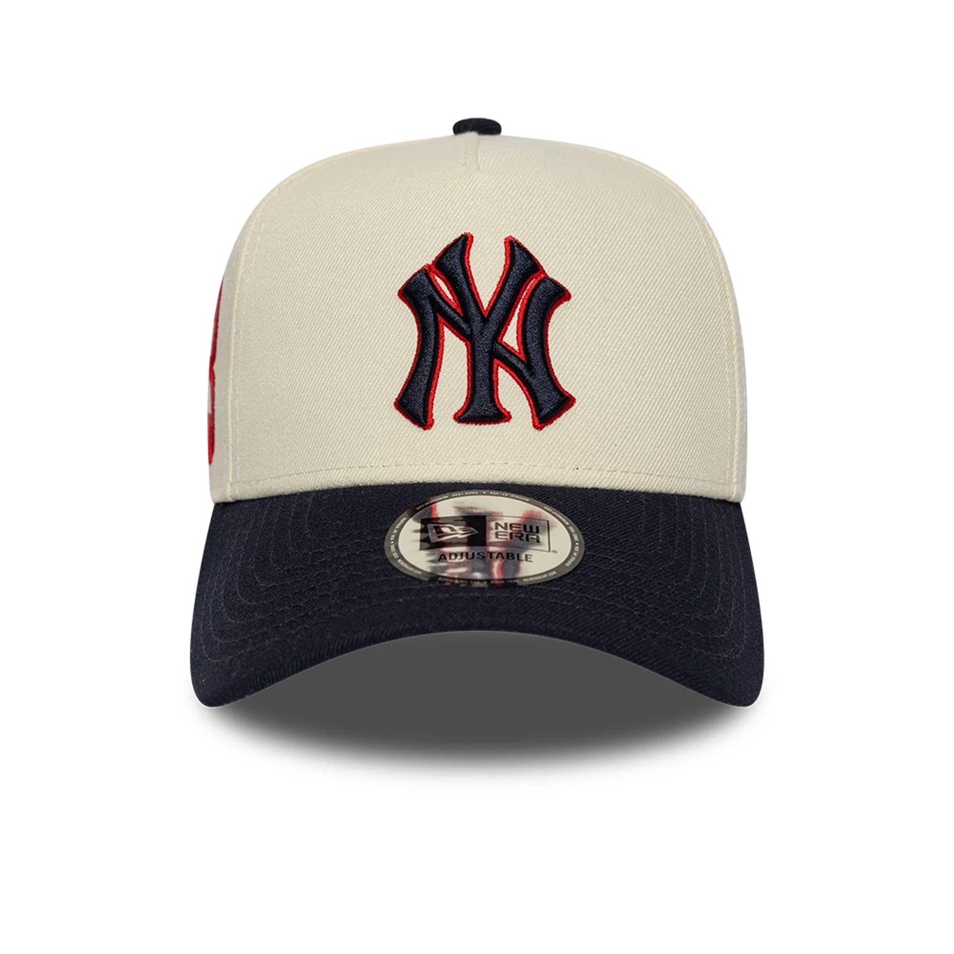 Pictured is this MLB Side Hit New York Yankees 9FORTY E-Frame cap in Cream . 3