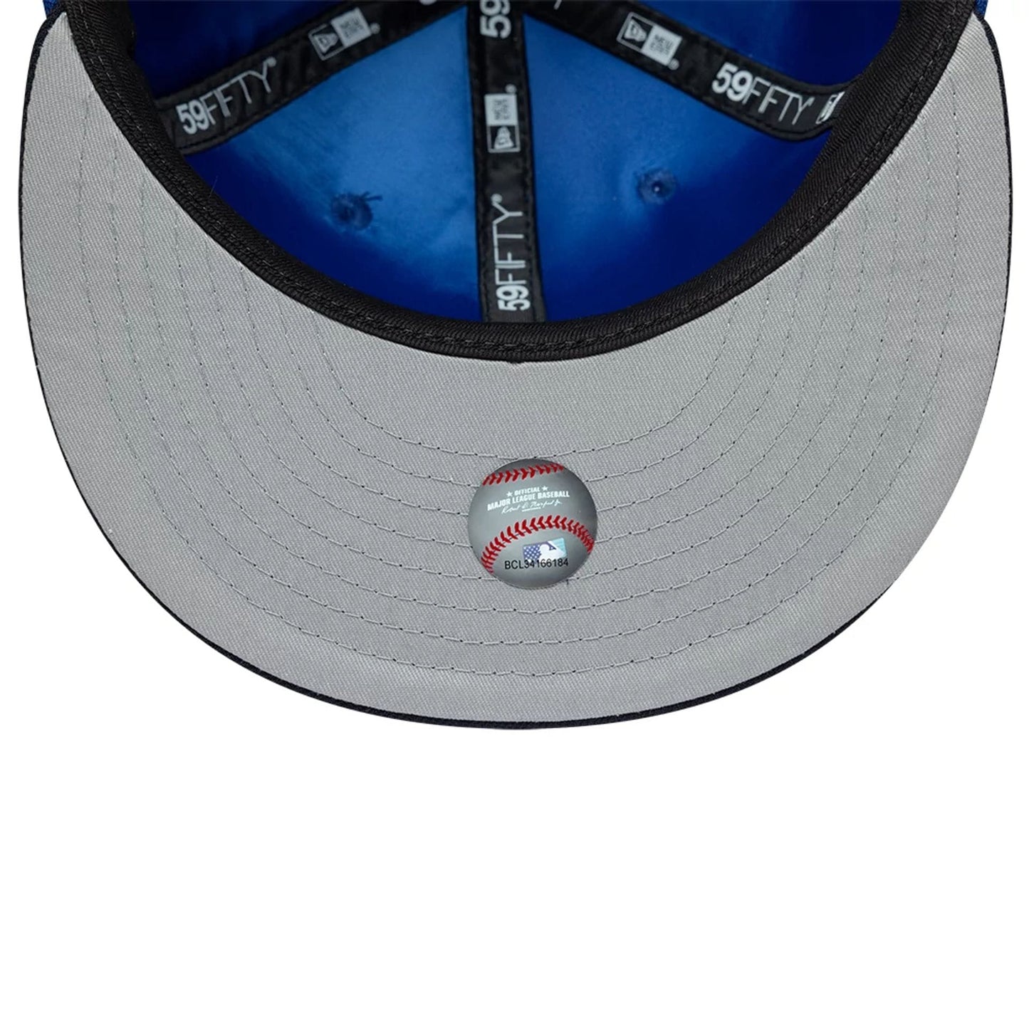 Pictured is this MLB Multi Logo LA Dodgers 59FIFTY Fitted cap in blue. 2