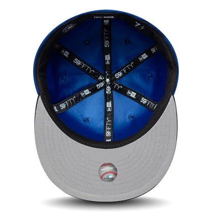 Pictured is this MLB Multi Logo LA Dodgers 59FIFTY Fitted cap in blue. 2