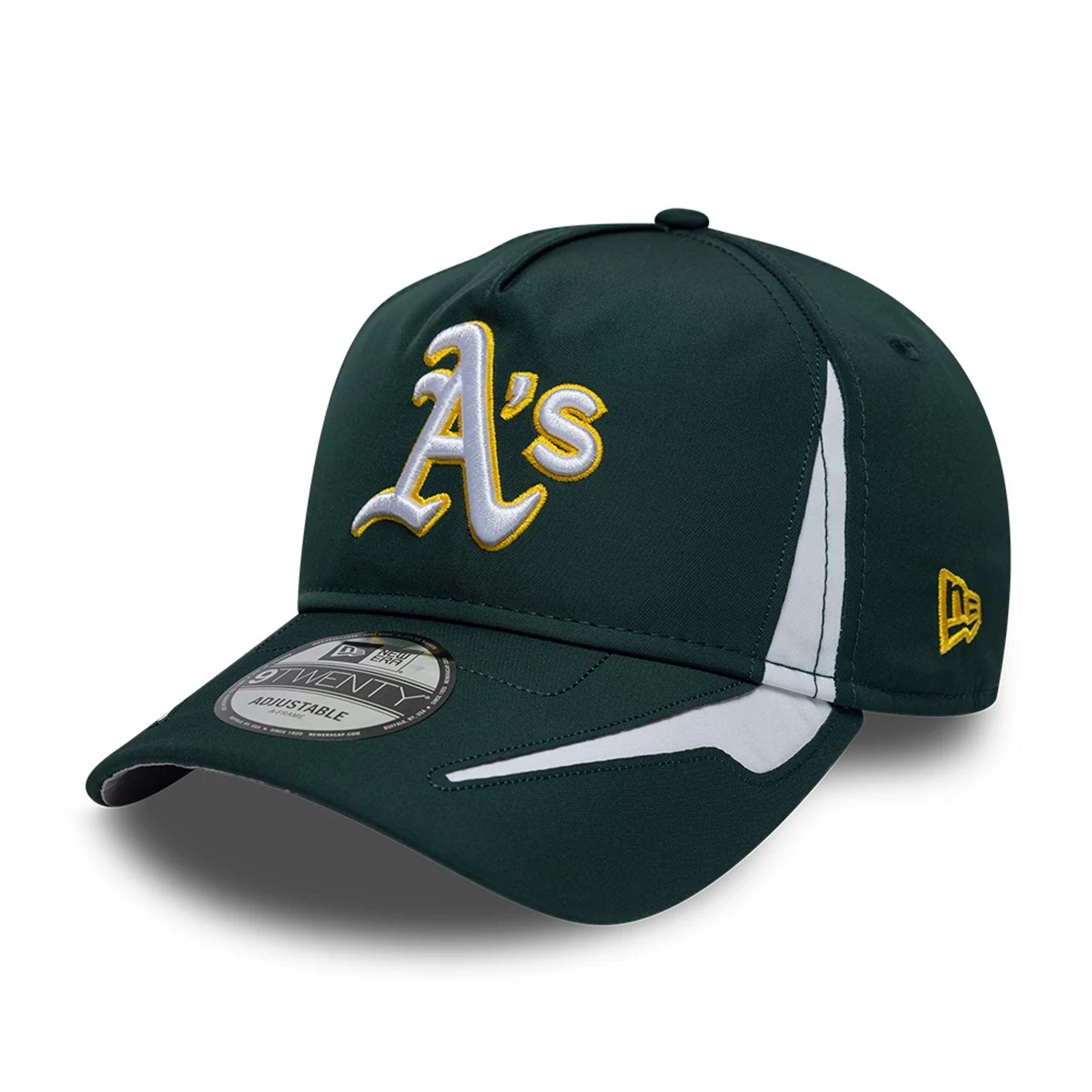 Pictured is this MLB Panel Athletics 9TWENTY A-Frame cap in dark green. 1