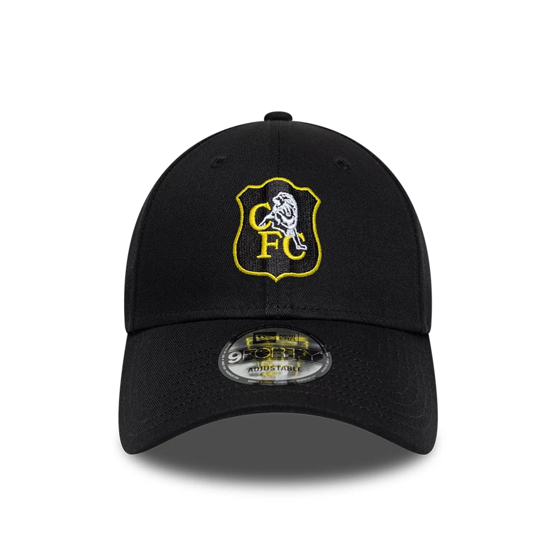 Pictured is this Retro Goal Keeper Chelsea FC Lion Crest 9FORTY cap in black. 2