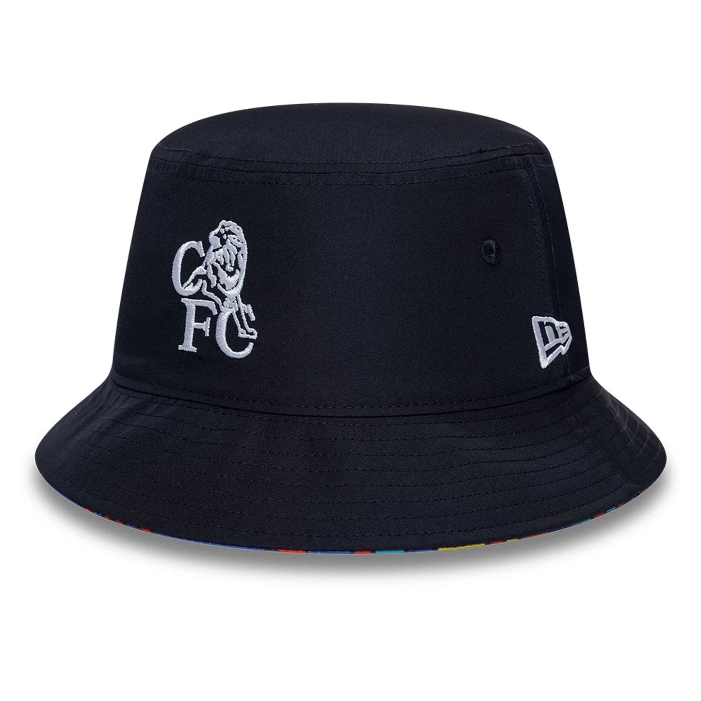 Pictured is this Retro Goal Keeper Chelsea FC Lion Crest Bucket cap in navy. 1