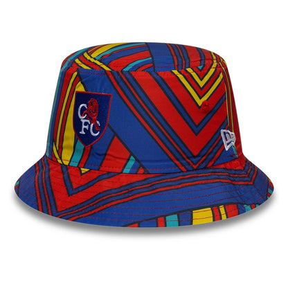 Pictured is this Retro Goal Keeper Chelsea FC Lion Crest Bucket cap in navy. 2