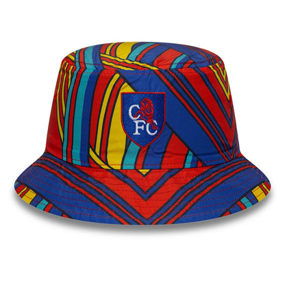 Pictured is this Retro Goal Keeper Chelsea FC Lion Crest Bucket cap in navy. 7