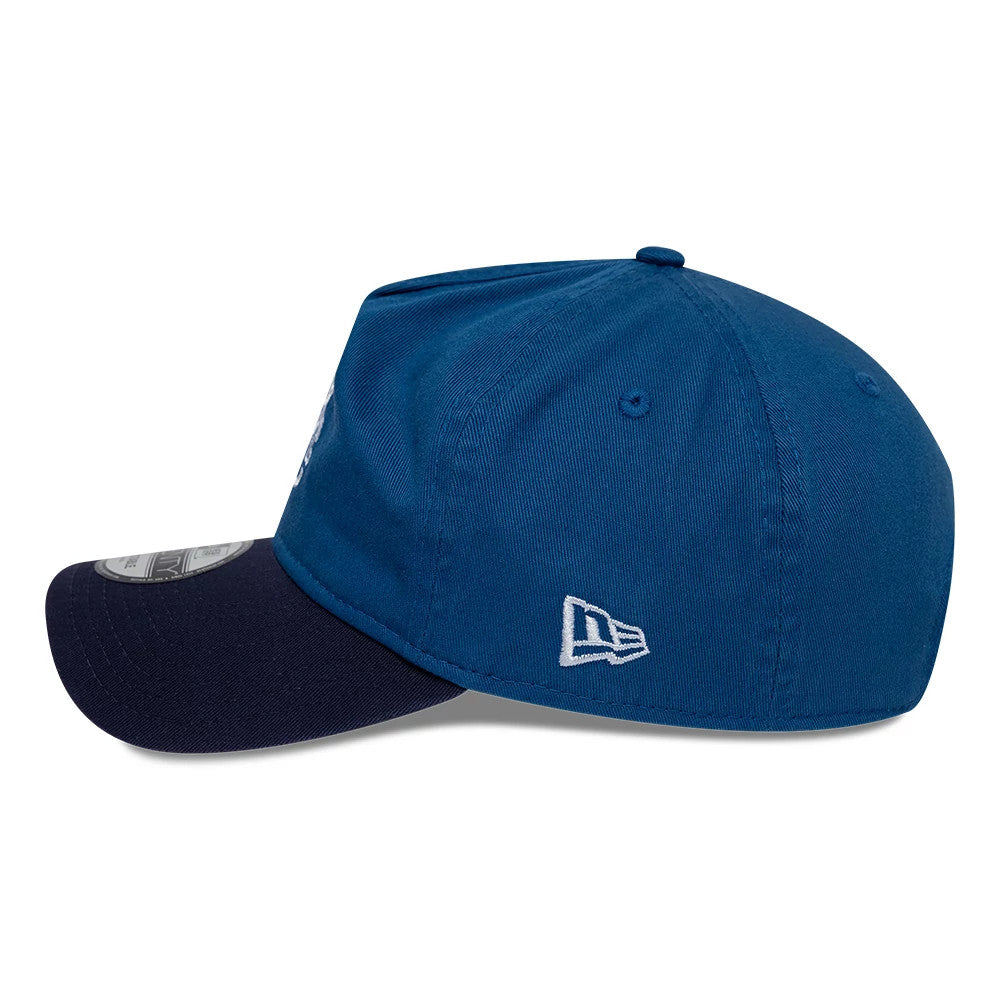 Pictured is this Retro Goal Keeper Chelsea FC Lion Crest 9TWENTY A-Frame cap in blue. 4