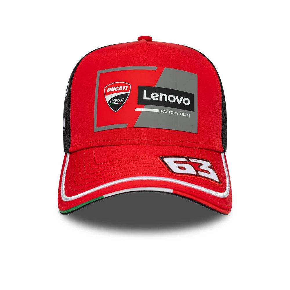 Pictured is this Ducati Motor Replica Francesco Bagnaia Red 9FORTY E-Frame cap in red. 3