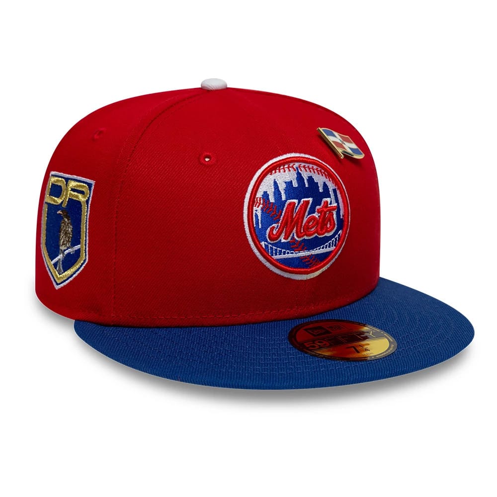 Pictured is this MLB Sister Cities New York Mets 59FIFTY Fitted cap in red & blue. 1