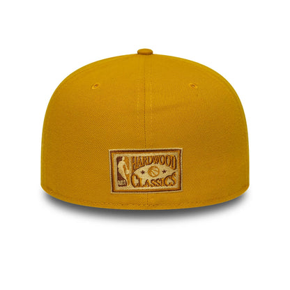 Pictured is this NBA Boston Celtics 59FIFTY A-Frame Fitted cap in gold & black. 5