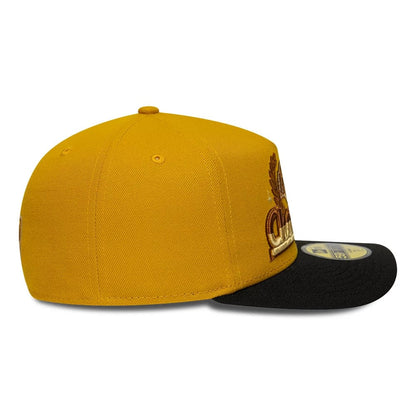 Pictured is this NBA LA Lakers 59FIFTY A-Frame Fitted cap in gold. 7