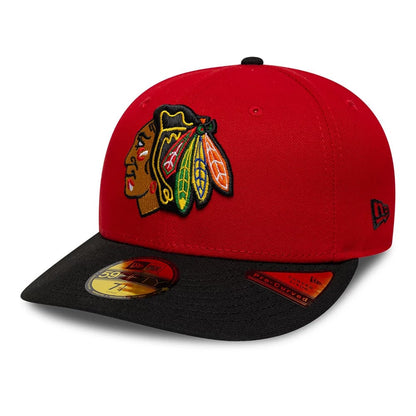 Pictured is this NHL Champions Chicago Blackhawks 59FIFTY Fitted cap in red & black. 4