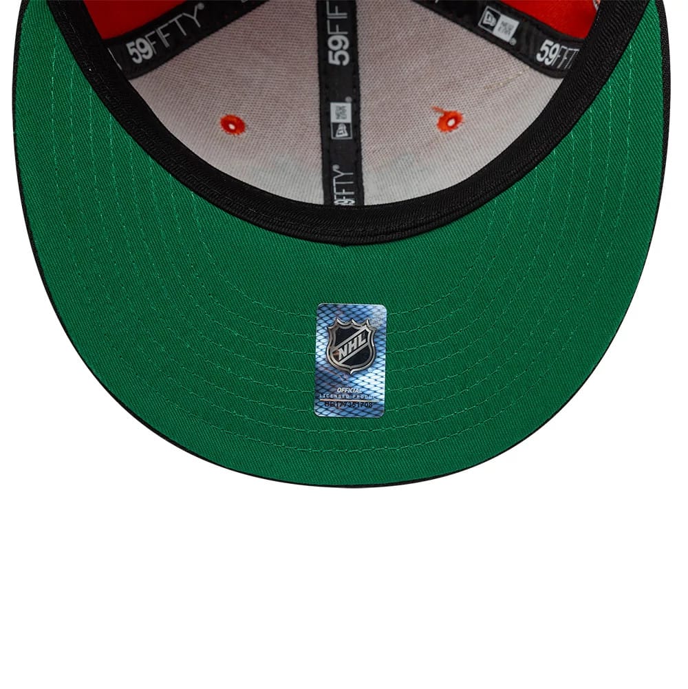 Pictured is this NHL Champions Anaheim Ducks 59FIFTY Fitted cap in orange & black. 2