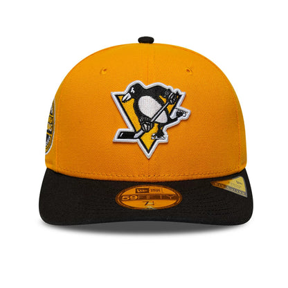 Pictured is this NHL Champions Pittsburgh Penguins 59FIFTY Fitted cap in yellow & black. 3