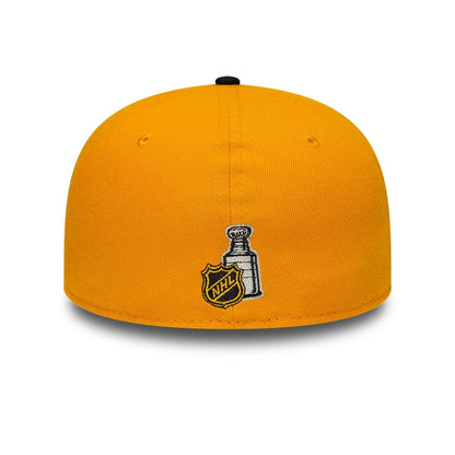 Pictured is this NHL Champions Pittsburgh Penguins 59FIFTY Fitted cap in yellow & black. 5