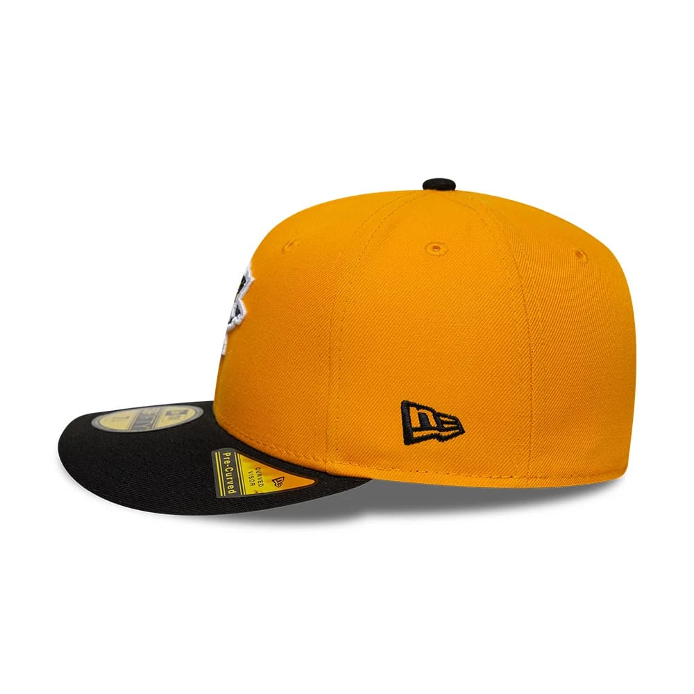 Pictured is this NHL Champions Pittsburgh Penguins 59FIFTY Fitted cap in yellow & black. 7