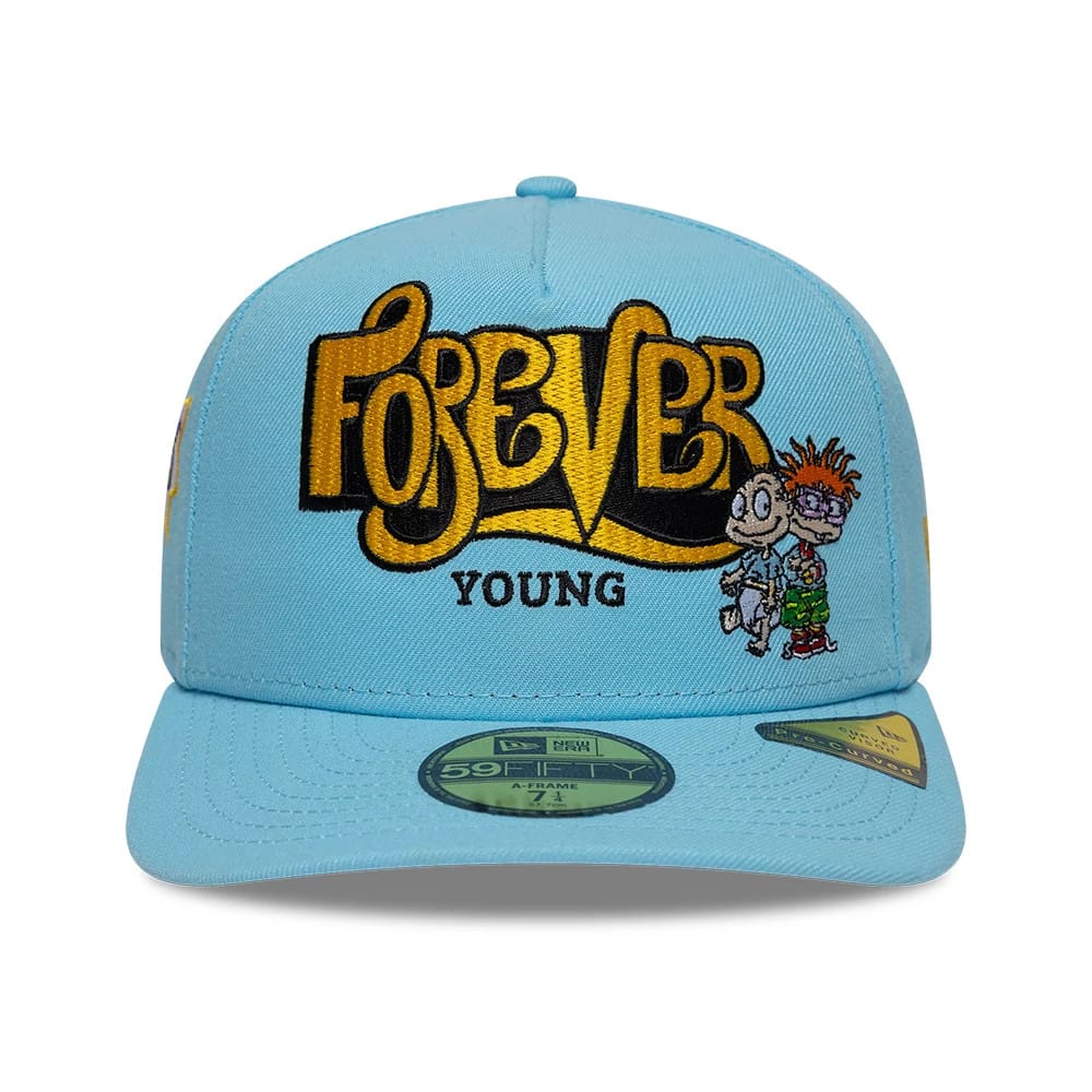 Pictured is this Rugrats 59FIFTY A-Frame Fitted cap in pastel blue. 3