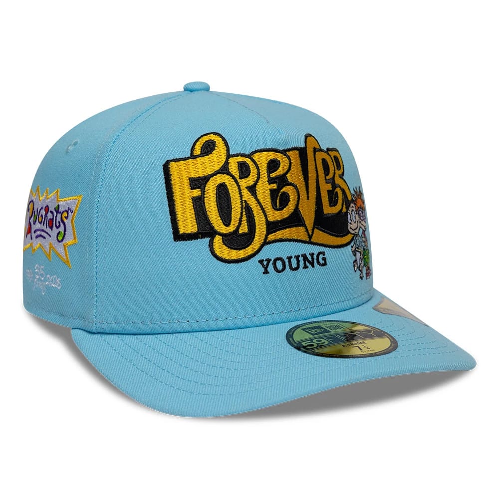 Pictured is this Rugrats 59FIFTY A-Frame Fitted cap in pastel blue. 1