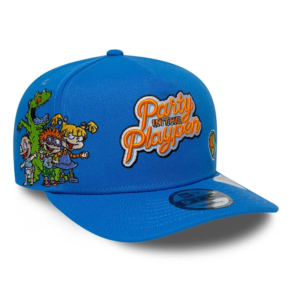 Pictured is this Rugrats 9FIFTY A-Frame Snapback cap in blue. 1