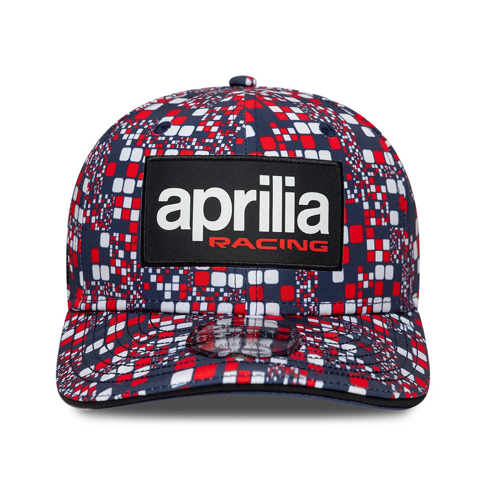 Pictured is this Aprilia Replica Silverstone Race Special 9SEVENTY Stretch Snap cap in blue. 3